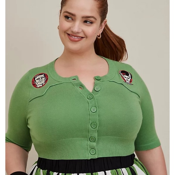 Torrid Bride of Frankenstein Sweater Shrug Button Down SOLD OUT - Picture 2 of 12